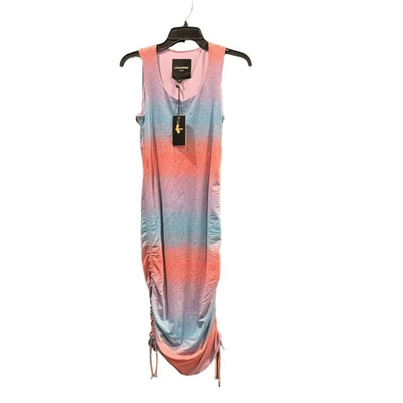 NWT REVOLVE Le Superbe Baccara Tank Dress Metallic Surf Stripe MSRP $295 S PRIDE - Picture 3 of 7